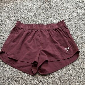 Gymshark Women's Athletic Shorts in Burgundy